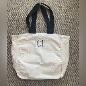EUC Rae Dunn canvas “TOTE.” large tote bag